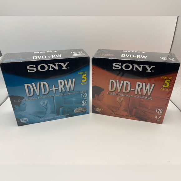 Sony Other - Sony DVD+RW & DVD-RW 5-Pack Lot (10 Discs Total) | Sealed | 4.7GB / 120 Min